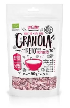 RAW&VEGAN&BIO - Bio Keto Granola with Raspberry 200g DietFood