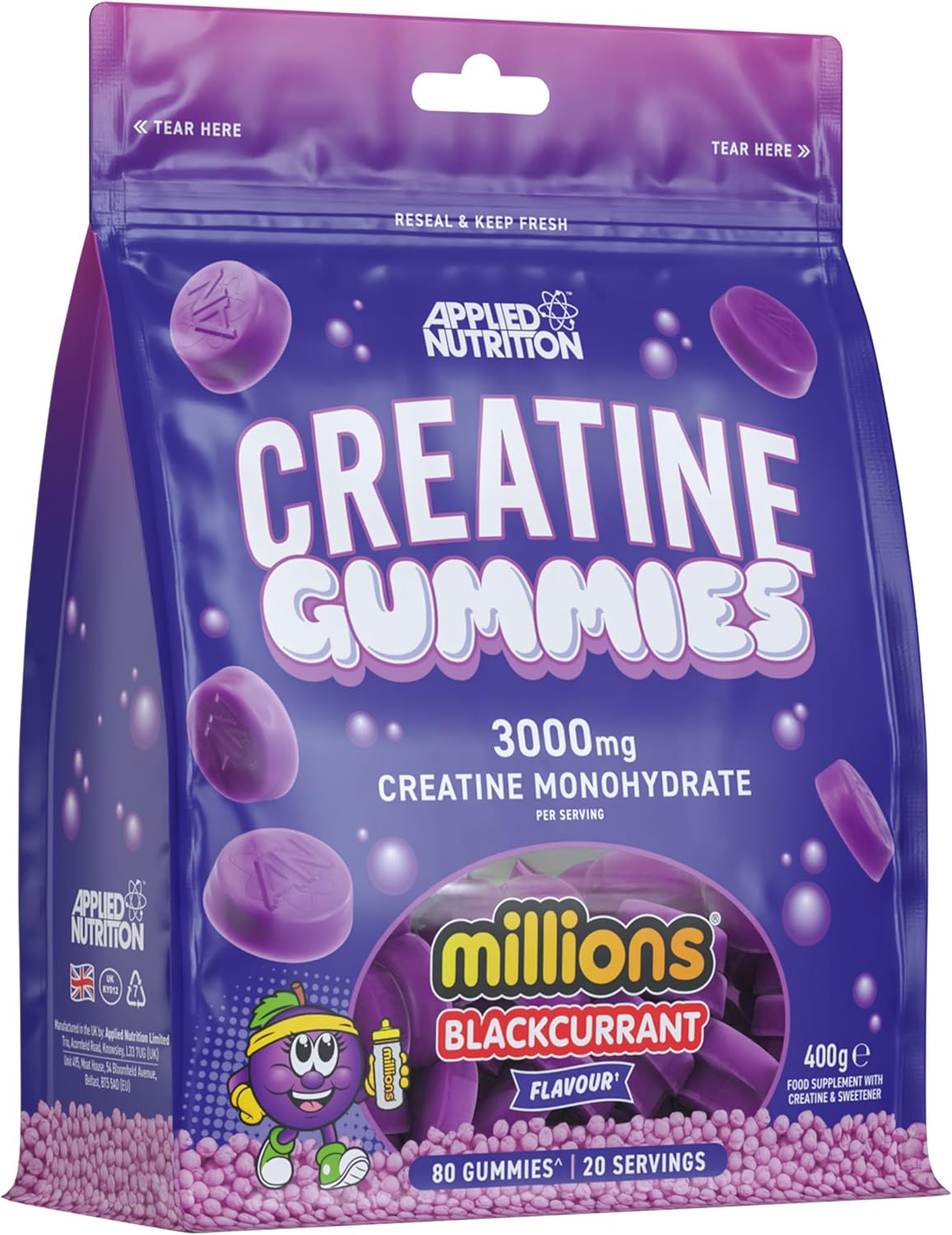 Creatina - Creatine Gummies 80 Gume Applied Nutrition Millions Blackcurrant, advancednutrition.ro
