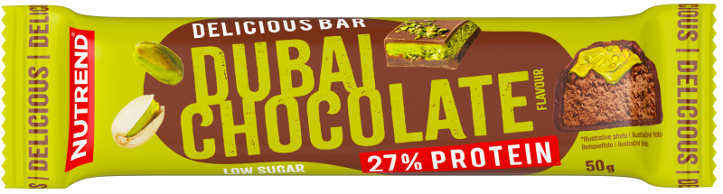 Batoane & Shake-uri - Delicious Bar 50g Nutrend Dubai Chocolate in Milk Chocolate, advancednutrition.ro