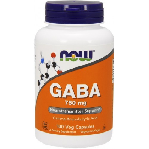 Stimulatoare - NOW GABA 750mg - 100 capsule vegane, advancednutrition.ro