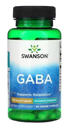 Pentru Somn & Relaxare - GABA 750mg Maximum Strength 60 Capsule Swanson, advancednutrition.ro
