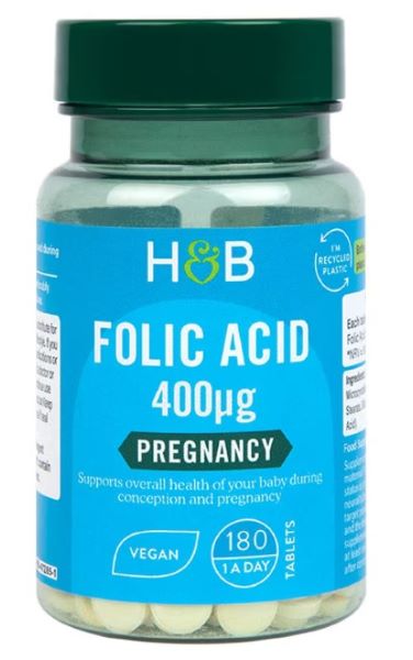 Vitamine - Holland & Barrett Folic Acid, 400mcg 180 Tablete, advancednutrition.ro