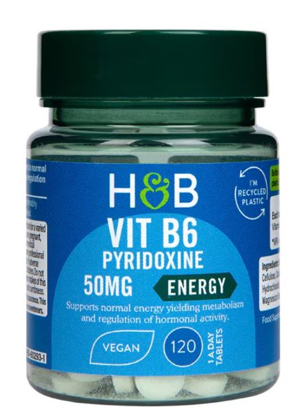 Vitamine - Holland & Barrett Vitamin B6, 50mg 120Tablete, https:0769429911.websales.ro