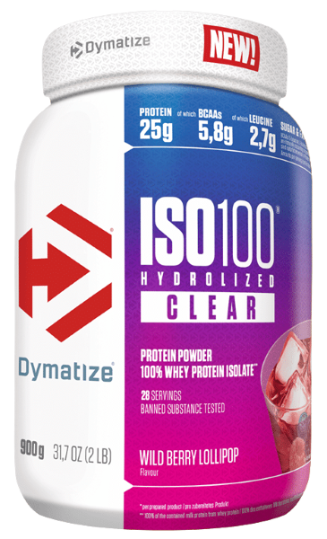 Whey & Izolat - ISO 100 Hydrolyzed 900g Clear Dymatize Berry