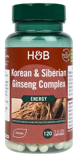 Stimulatoare - Korean & Siberian Ginseng Complex 120 Capsule Holland & Barrett, advancednutrition.ro
