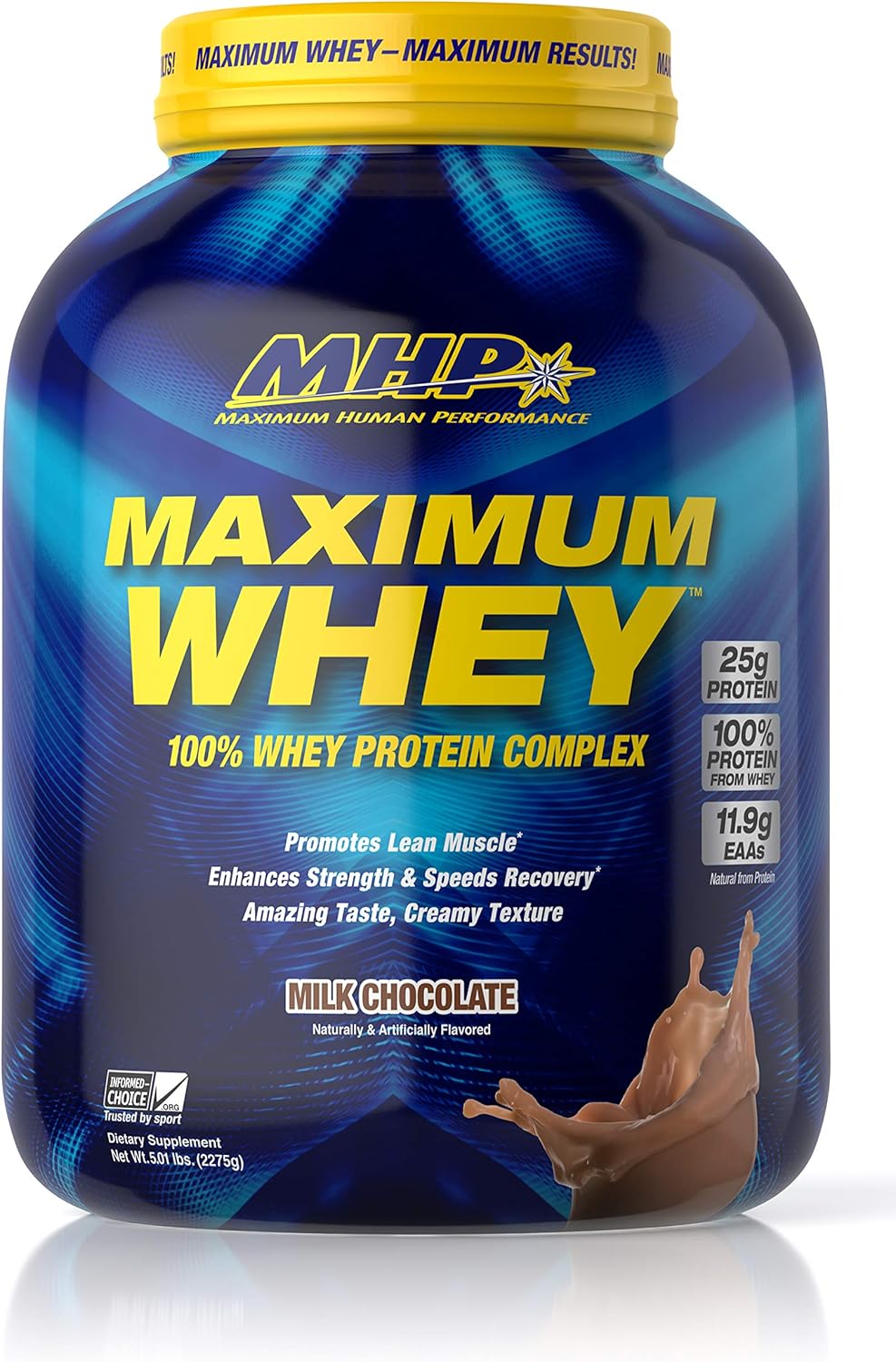 Whey & Izolat - Maximum Whey 100% Whey Protein 2270g MHP Milk Chocolate, advancednutrition.ro