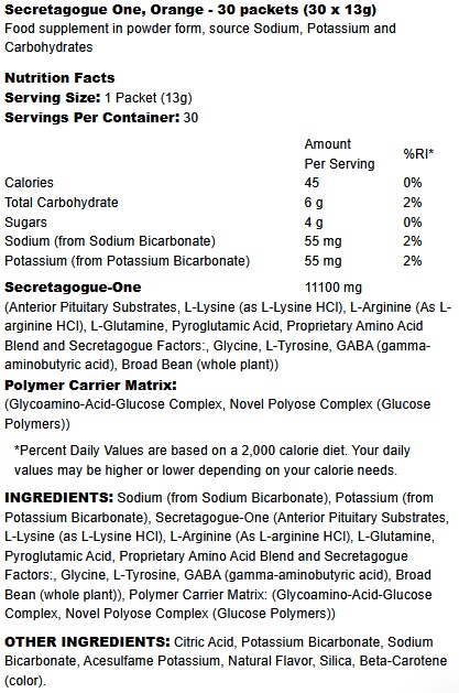 MHP Secretagogue One 30 Plicuri x 13g Orange, [2],advancednutrition.ro