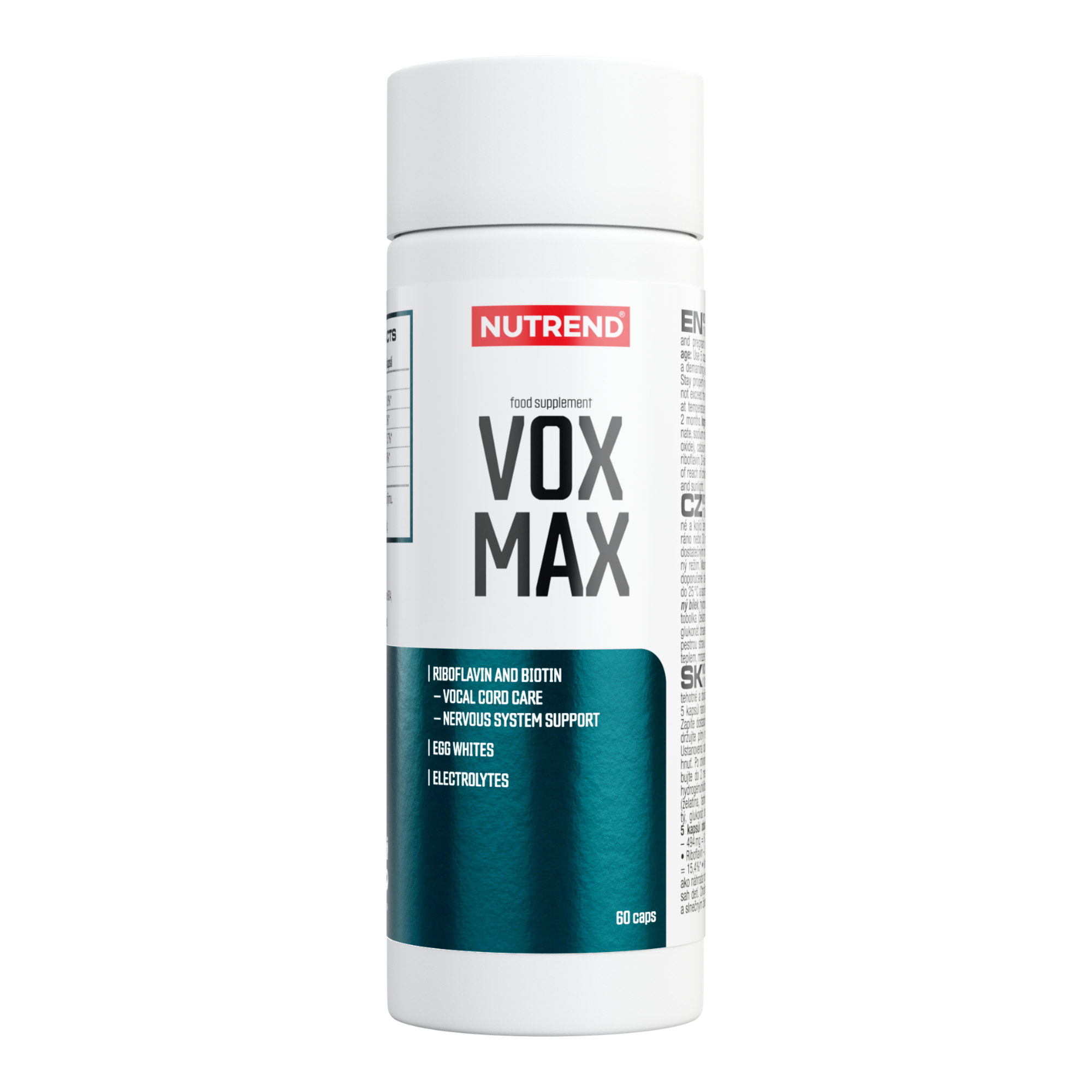 Vitamine & Minerale - Ingrijirea mucoasei corzilor vocale, Vox Max, 60 capsule, Nutrend, advancednutrition.ro