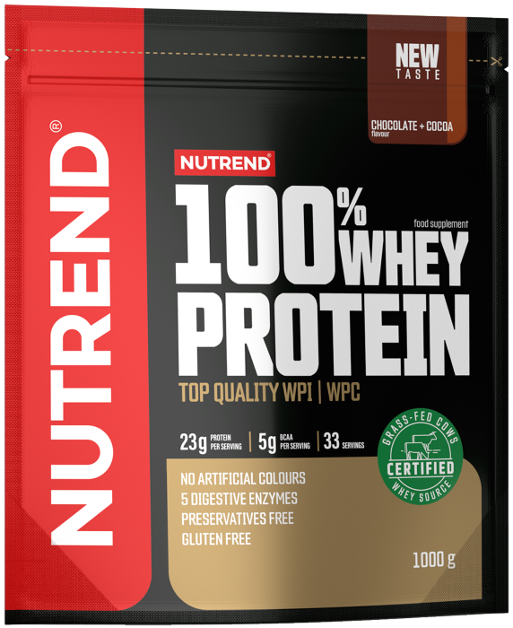 Whey & Izolat - Nutrend 100% Whey Protein 1Kg Capsuni