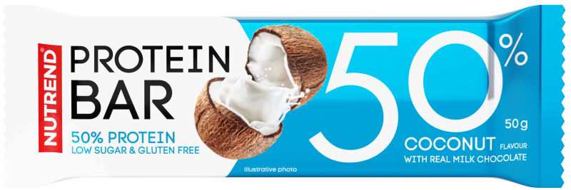 Batoane & Shake-uri - Nutrend 50% Protein Bar 50g Cocos, advancednutrition.ro
