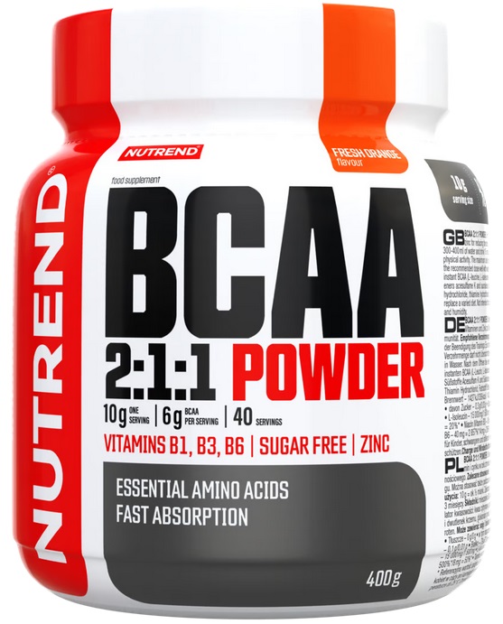 BCAA - Nutrend BCAA 2:1:1 Powder 400g Orange, advancednutrition.ro