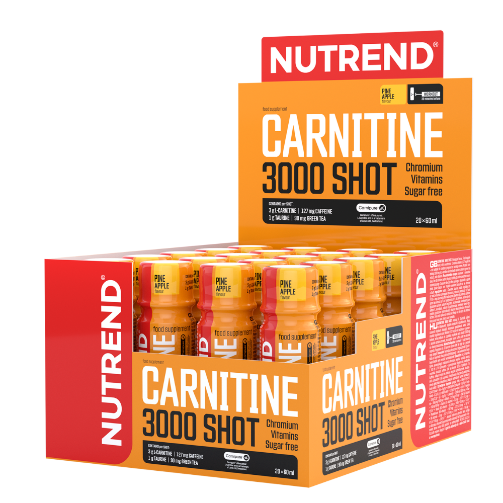L-Carnitina - Nutrend Carnitine 3000 SHOT 20 x 60 ml Ananas, advancednutrition.ro