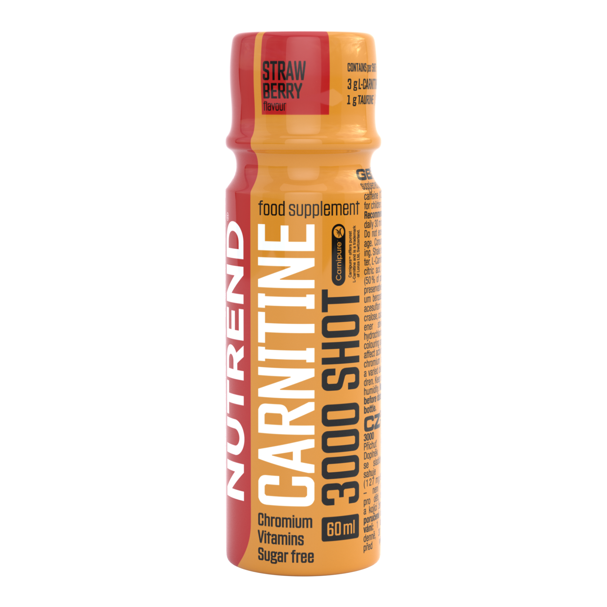 L-Carnitina - Nutrend Carnitine 3000 SHOT 60ml Capsuni, advancednutrition.ro