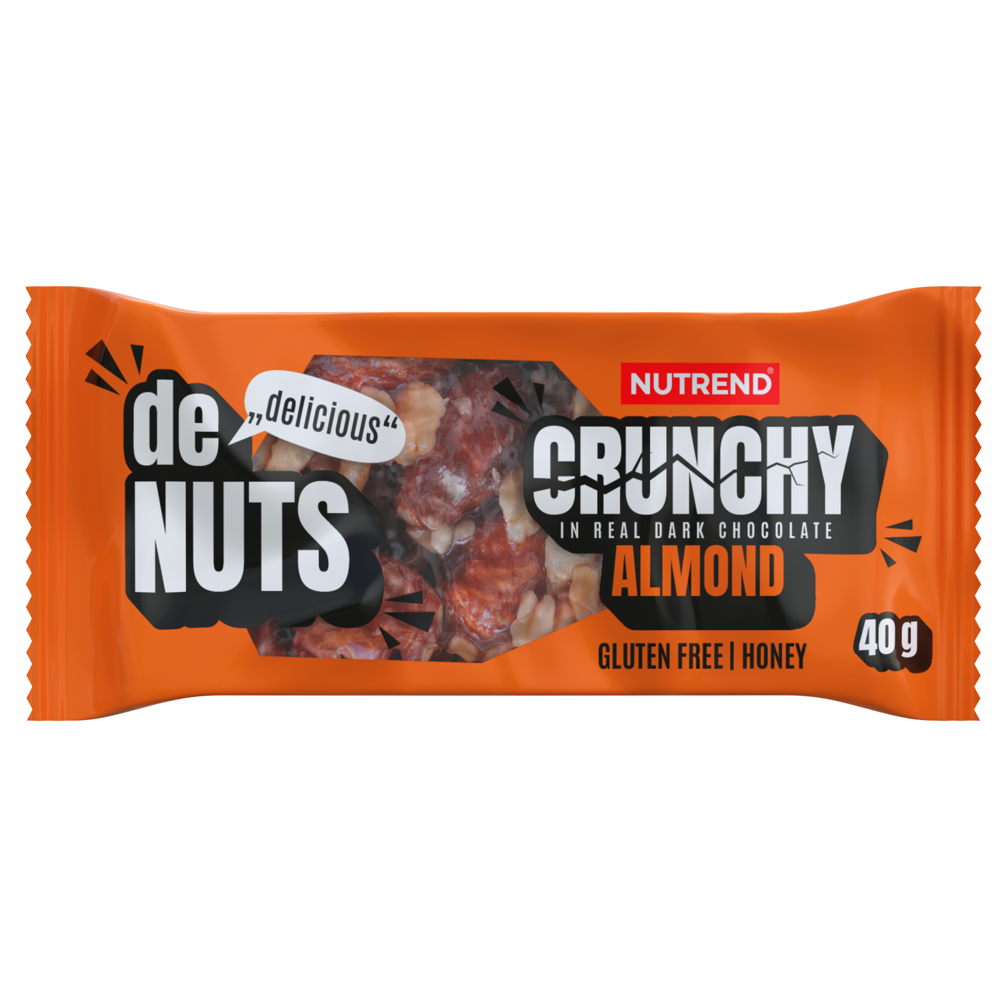 Batoane & Shake-uri - Nutrend Denuts Crunchy 40g Migdale cu ciocolată neagră