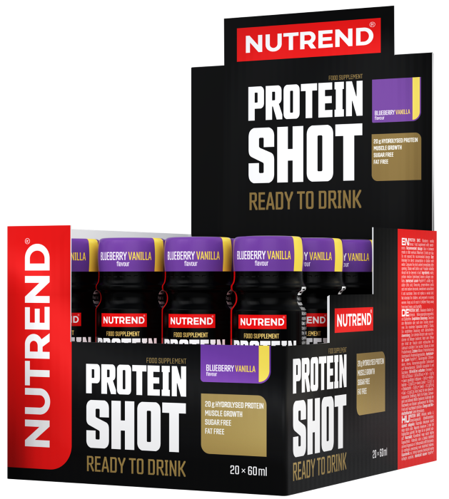 Whey & Izolat - Nutrend Protein Shot 20x60ml Blueberry Vanilla, advancednutrition.ro