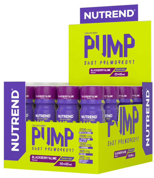 1 Servire - Nutrend Pump Shot 60ml 20x 60ml Blackberry & Lime, advancednutrition.ro