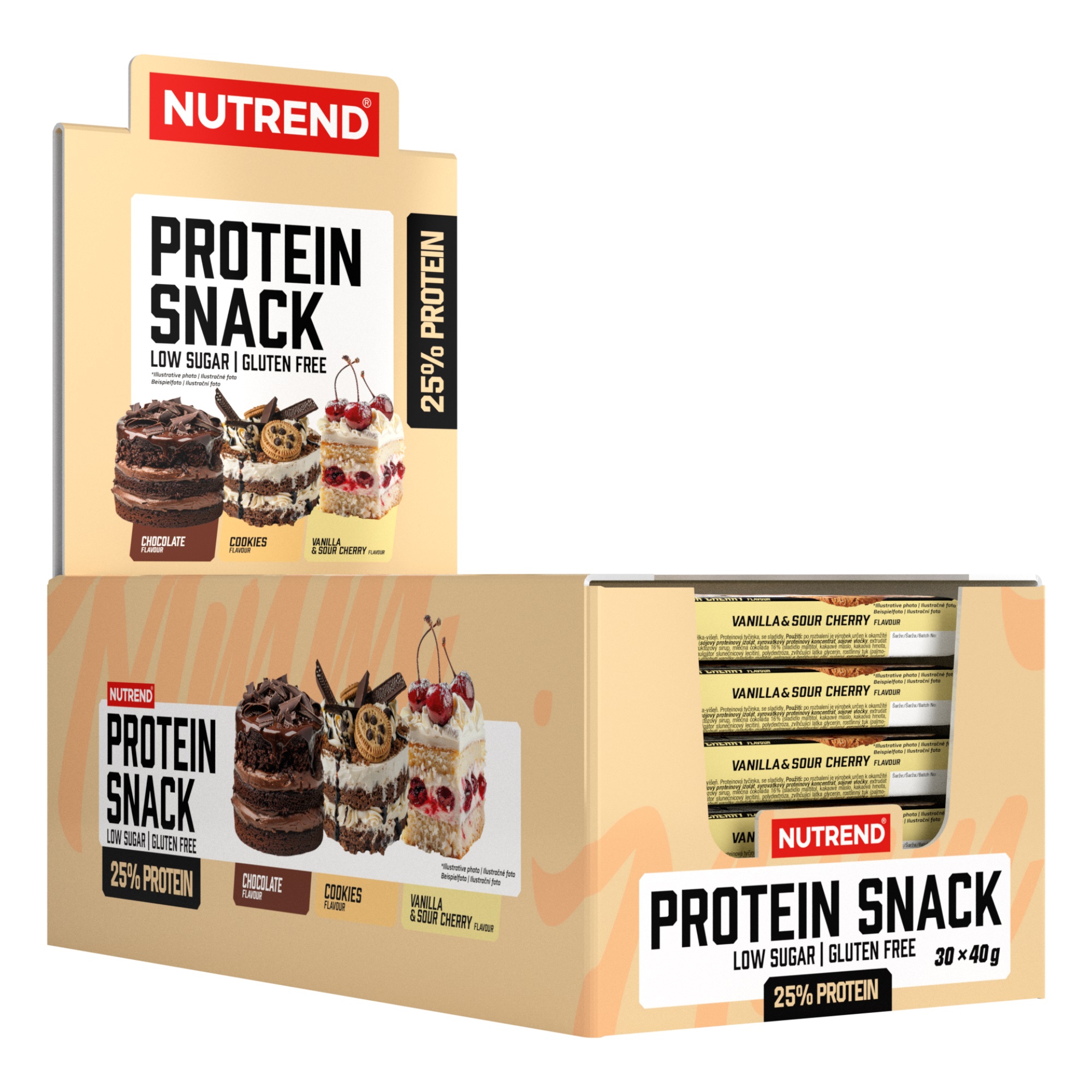 Batoane & Shake-uri - Protein Snack 40g Nutrend 30x40g Ciocolata cu ciocolata cu lapte