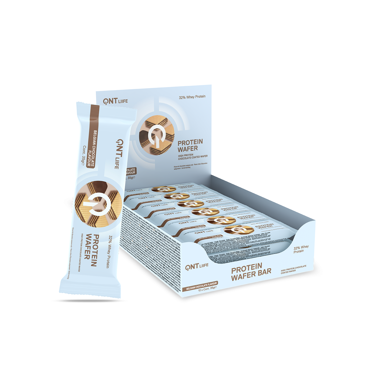 Batoane & Shake-uri - Protein Wafer ciocolata QNT 12x35g, advancednutrition.ro
