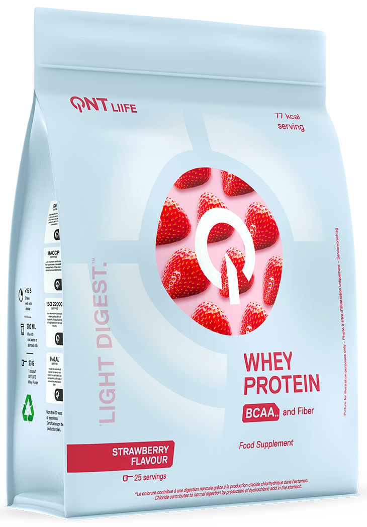 Whey & Izolat - QNT LIGHT DIGEST WHEY PROTEIN 500g Capsuni, advancednutrition.ro