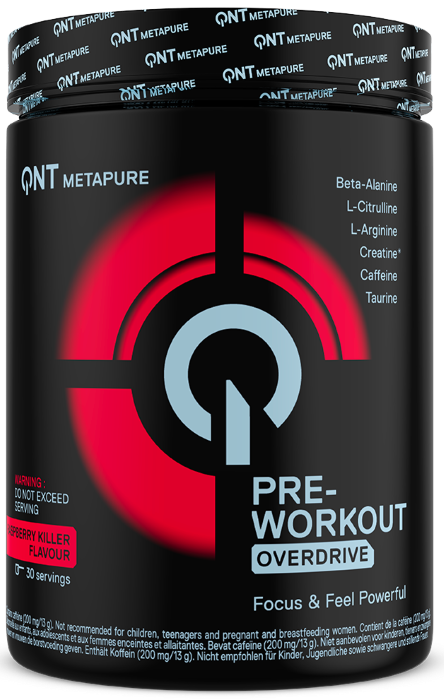 Energie & N.O. - QNT Pre Workout Overdrive 390G Raspberry Killer, advancednutrition.ro