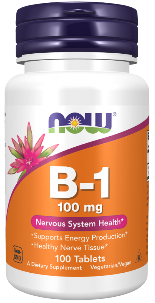 Vitamine - Vitamin B-1 Thiamine, 100mg 100 Tablete Now Foods, advancednutrition.ro