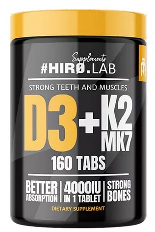 Vitamine - Vitamin D3 4000IU + K2 MK7 160 Tablete HIRO.LAB, advancednutrition.ro