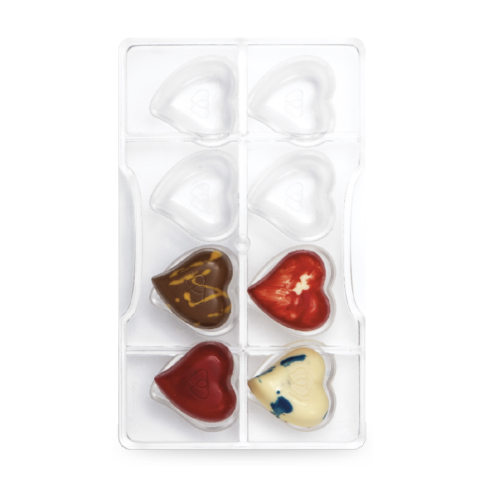 Chocolate World CW1913 Polycarbonate Origami Faceted Heart Chocolat