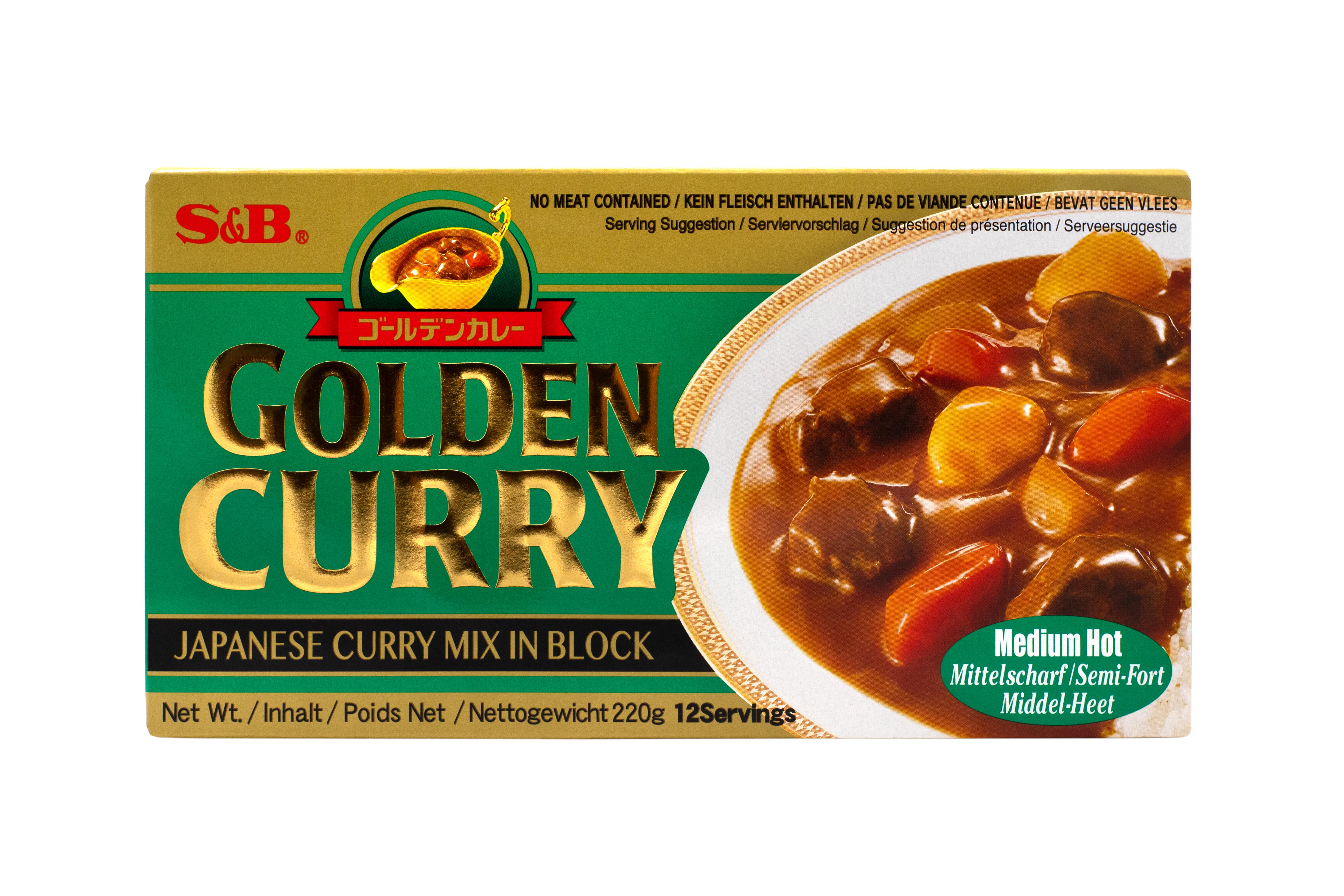 Tablete de Curry Japonez ''Golden Curry'' Medium Hot ''S&B'' 220 gr