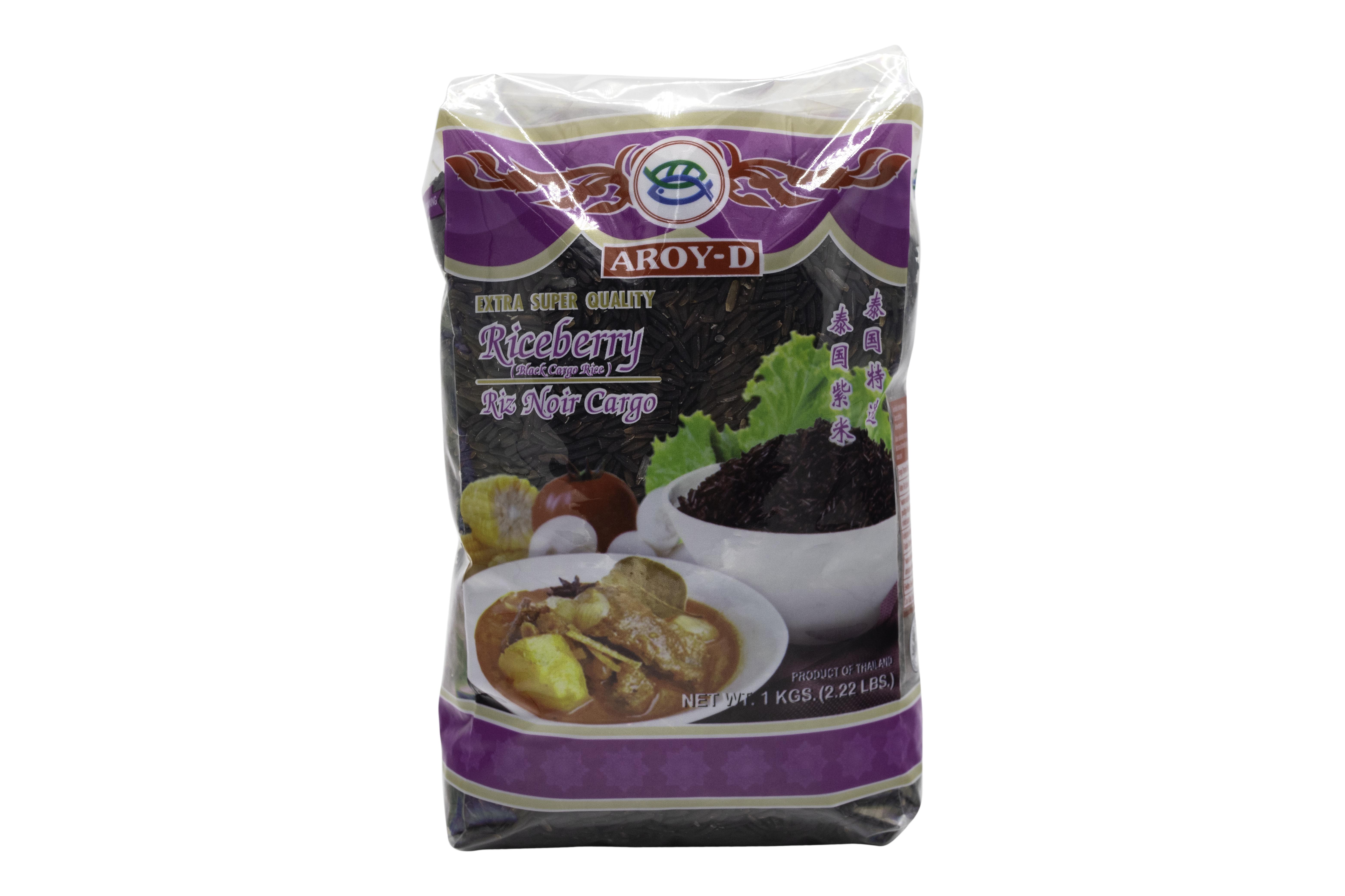 Orez Negru Riceberry calitate premium, pachet 1 kg, brandul Aroy-D