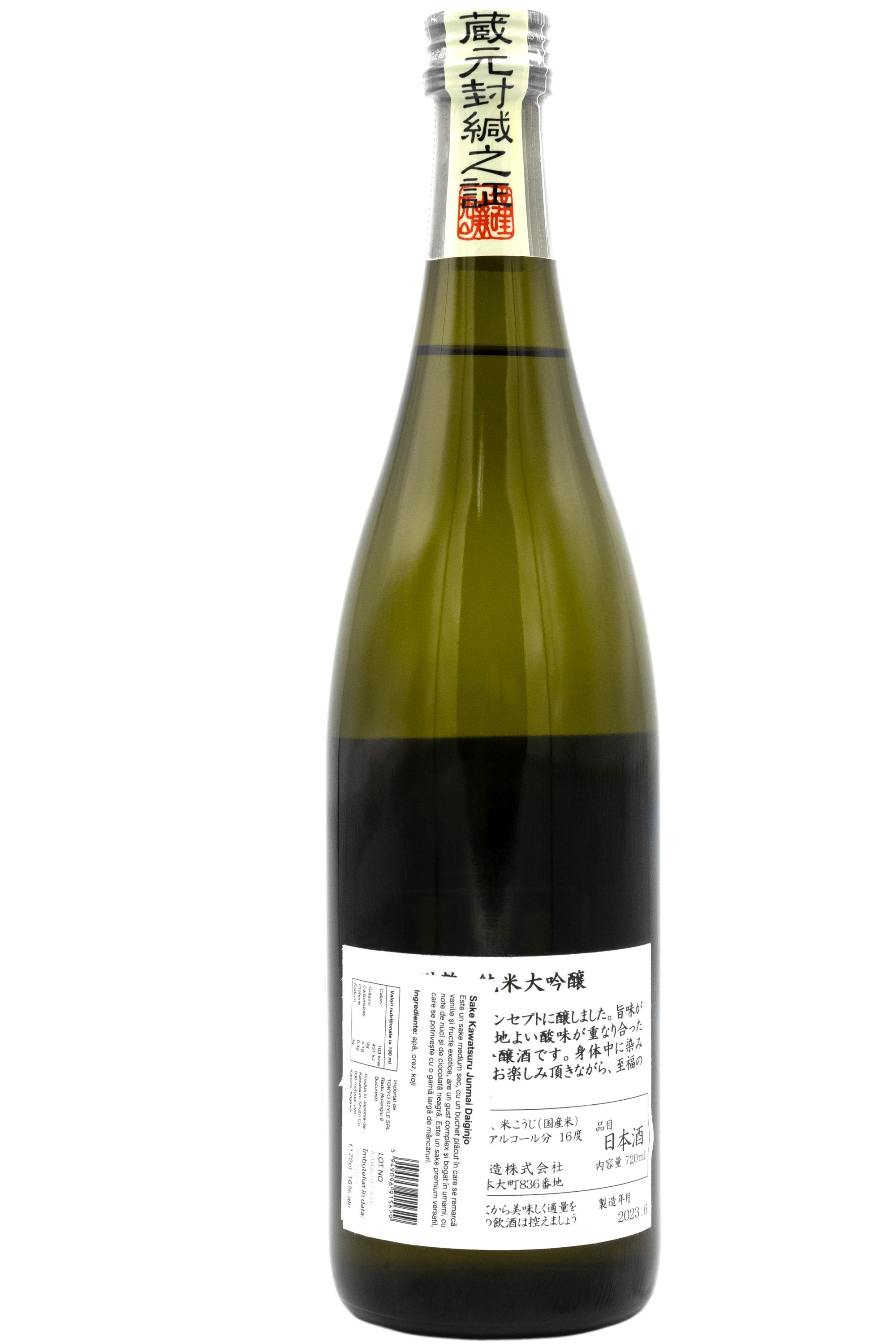 Sake si Bere Sake Kawatsuru Junmai Daiginjo 16% alc, 720ml T