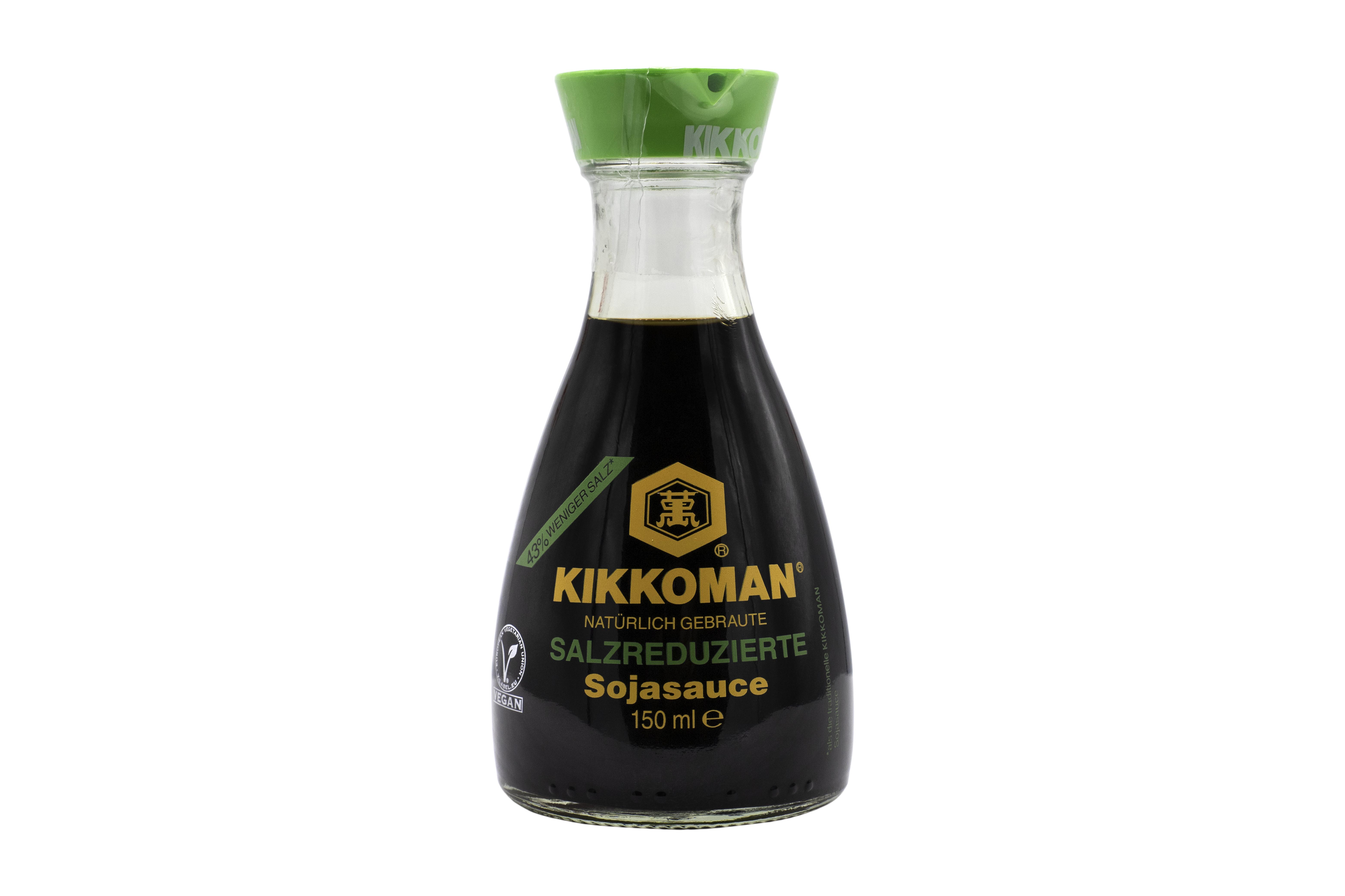 Sos de soia premium Kikkoman, 43% mai putina sare, dispenser pentru masa 150 ML 
