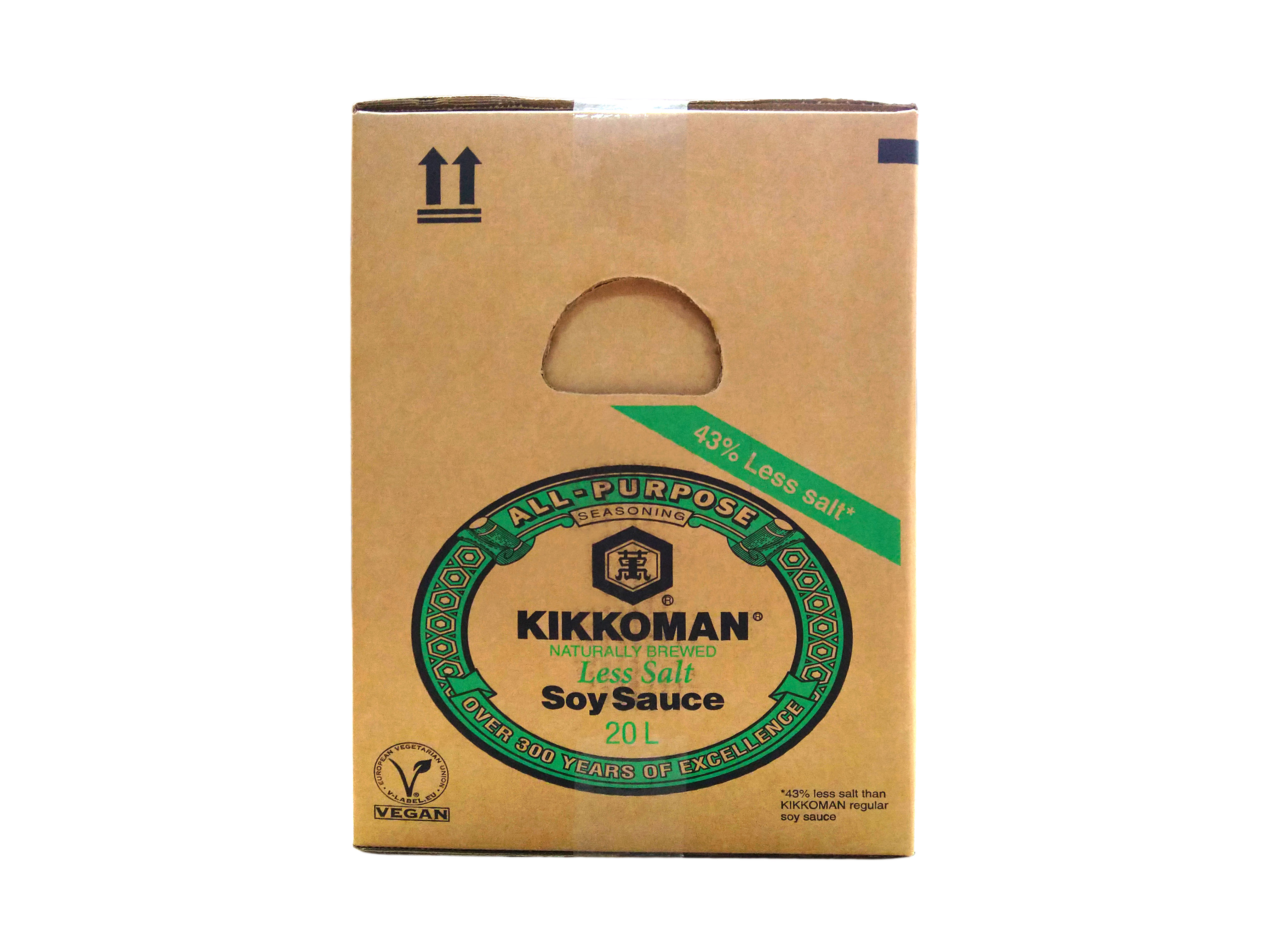 Sos de soia premium Kikkoman, 43% mai putina sare, bidon (BIB) 20L