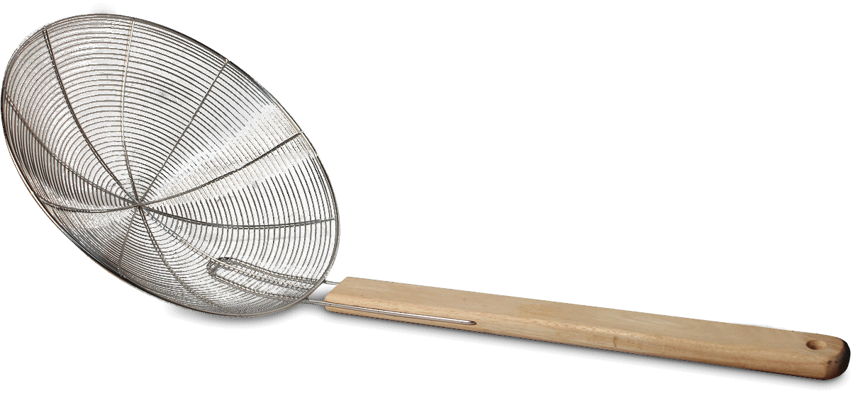 Strecuratoare Paianjen din otel inoxidabil maner din lemn diametrul 20 cm 