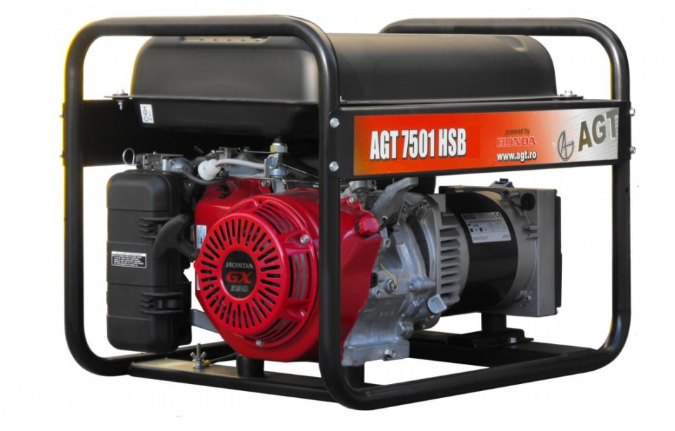AGT 7501 HSB Generator monofazat, rezervor XXL 26 L, motor Honda GX390