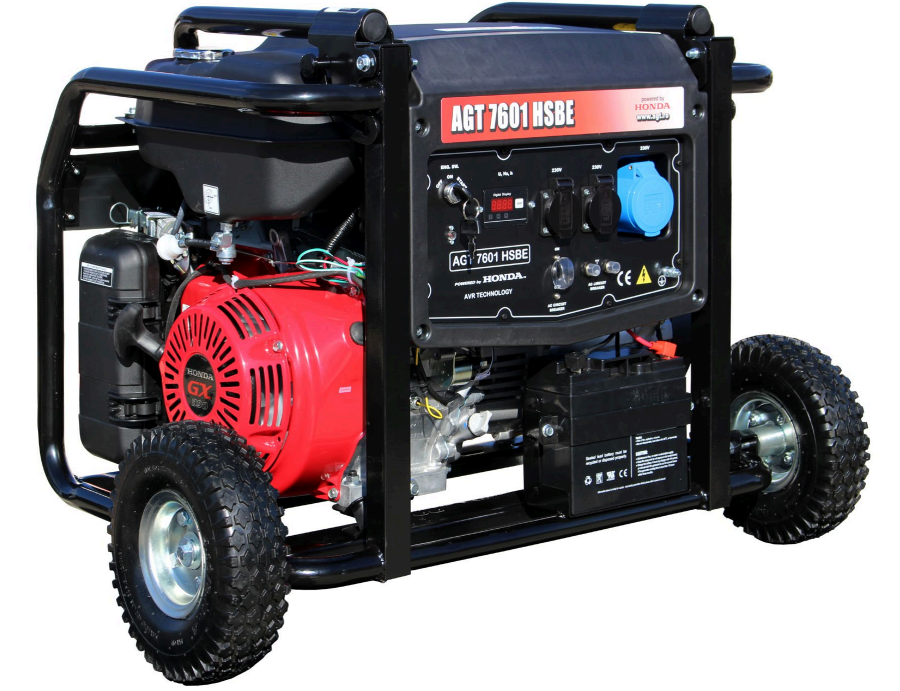 AGT 7601 HSBE Generator de sudura monofazat, putere nominala 6.0 kVA, motor Honda GX390, pornire electrica
