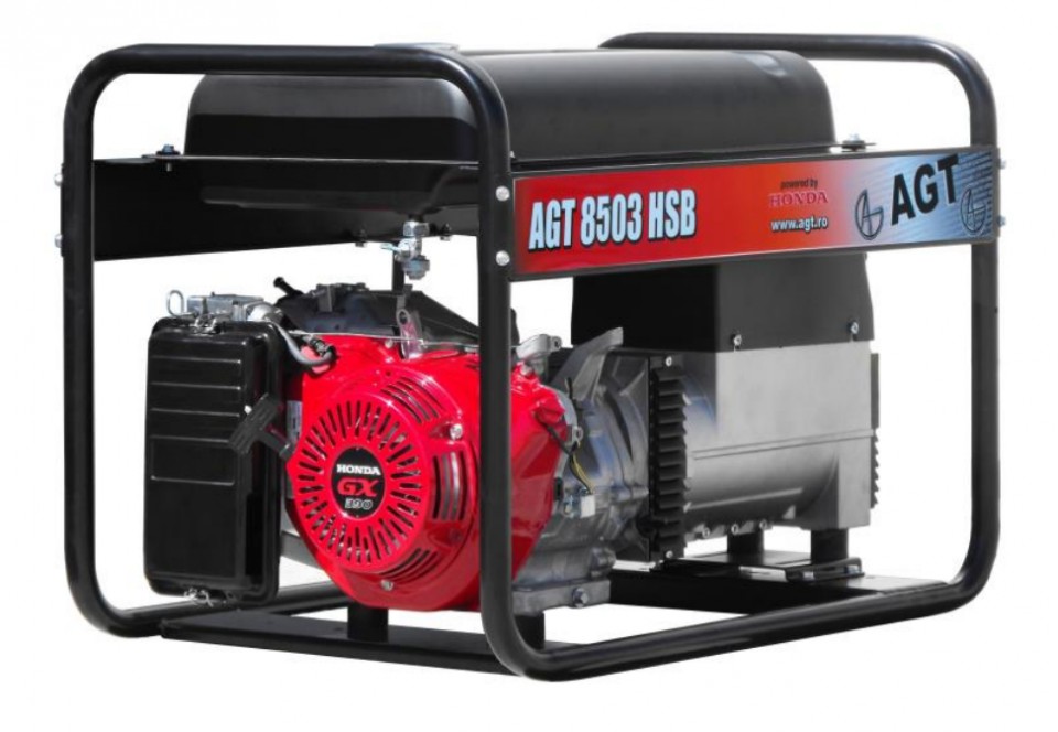 AGT 8503 HSB Generator de curent trifazat, rezervor XXL 26 L, motor HONDA GX390
