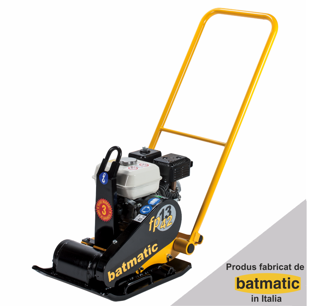 Batmatic Placa compactoare unidirectionala FP1342G, forta de compactare 13 kN, greutate utilaj 79 kg, motor benzina, 6.5 cp