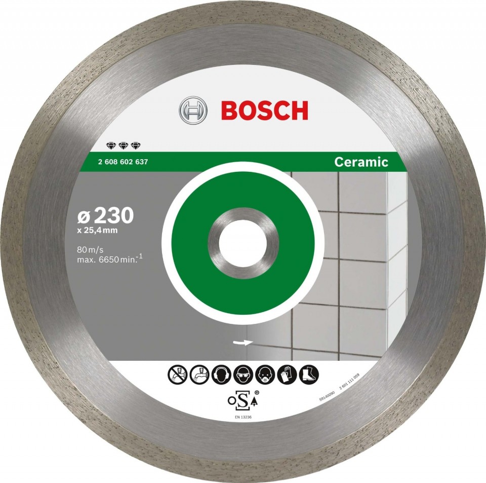 Bosch Disc diamantat pentru gresie, Best for Ceramic, 230 - 25.4 mm