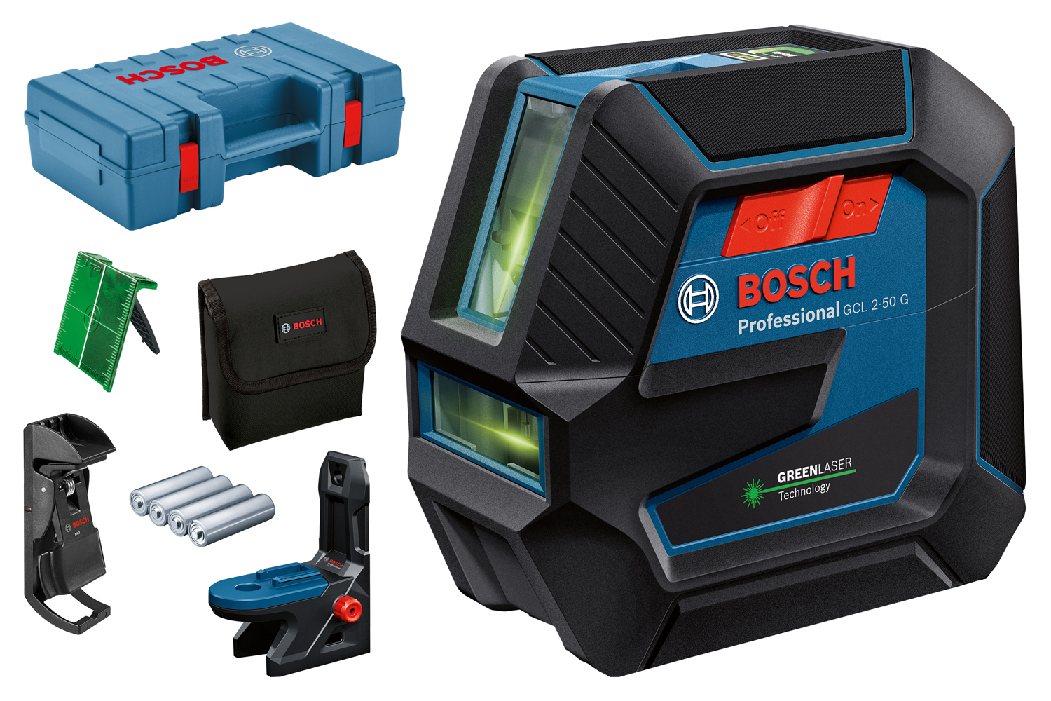 Bosch GCL 2-50 G Nivela laser multifunctionala RM 10 + clema prindere de tavan + Valiza profesionala