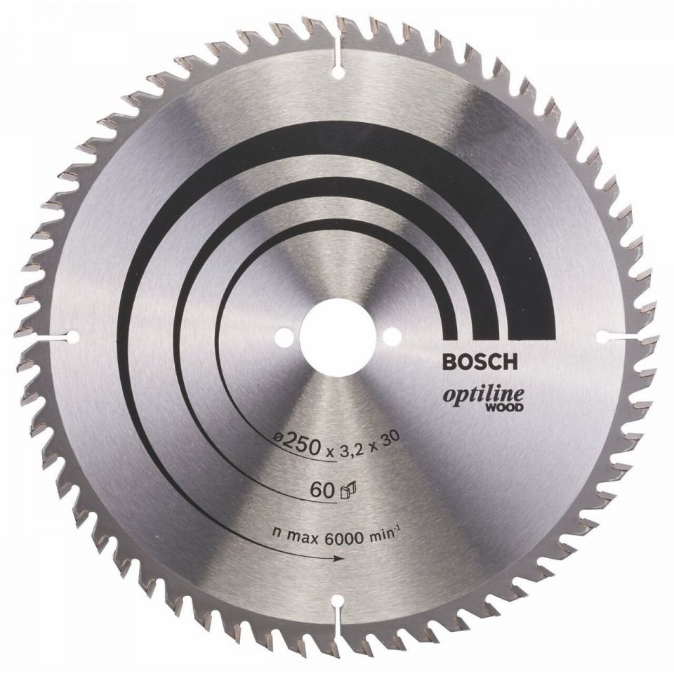 Bosch Panza de ferastrau circular Optiline Wood, 250 x 30 mm, 60 dinti