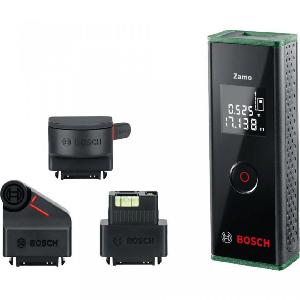 Bosch Zamo 3 Telemetru cu laser, versiunea set cu 3 adaptoare incluse
