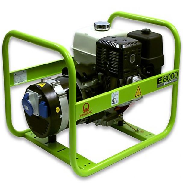 Generator de curent monofazat PRAMAC E8000, max 7.2 kVA, motor HONDA benzina, EURO V