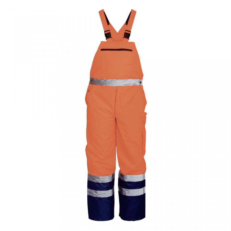Pantalon cu pieptar impermeabil de iarna reflectorizant (portocalie) NORWAY
