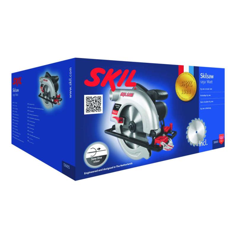 SKIL 5665 AA, Fierastrau circular de mana F0155665AA, 5000 rpm, 1250W, d. max. disc 184mm, + accesorii