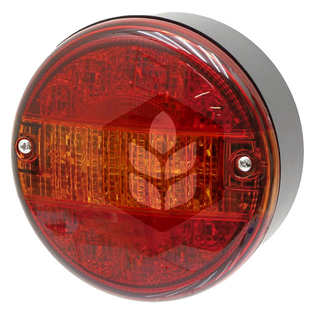 Stop LED 12V/24V-LED, carcasa neagra 142 mm, semnalizator galben, stop de frana rosu