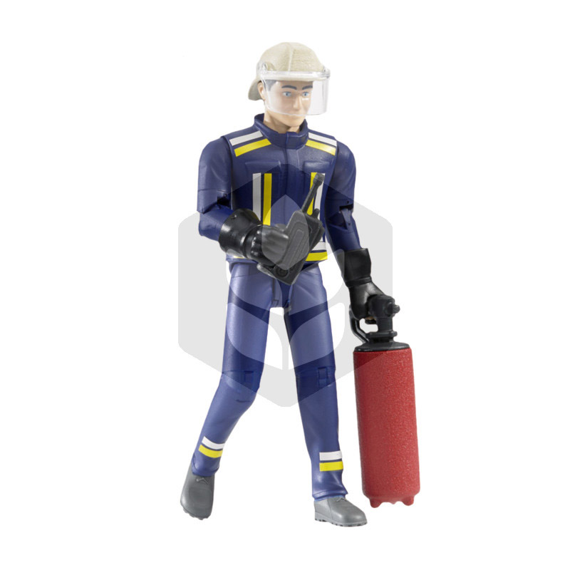 Figurina Pompier cu casca, manusi si accesorii