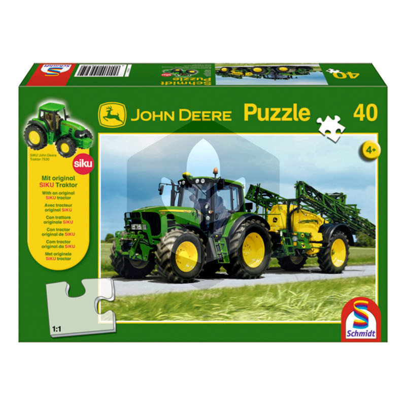 Puzzle John Deere 6630 cu sistem de irigat - 40 piese, copii 4+ ani