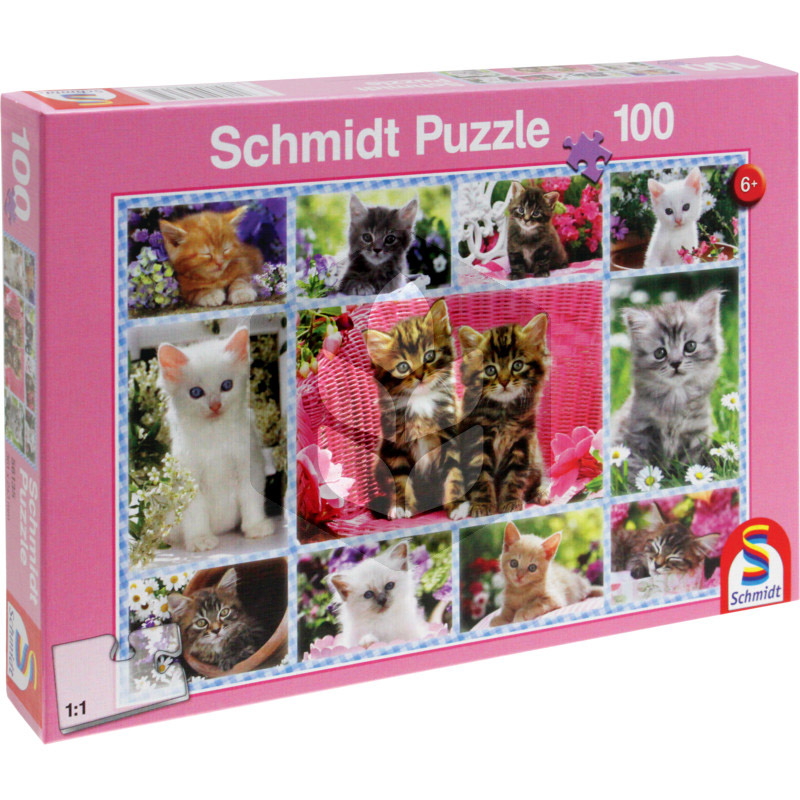 Puzzle Pui de pisica - 100 piese, copii 6+ ani