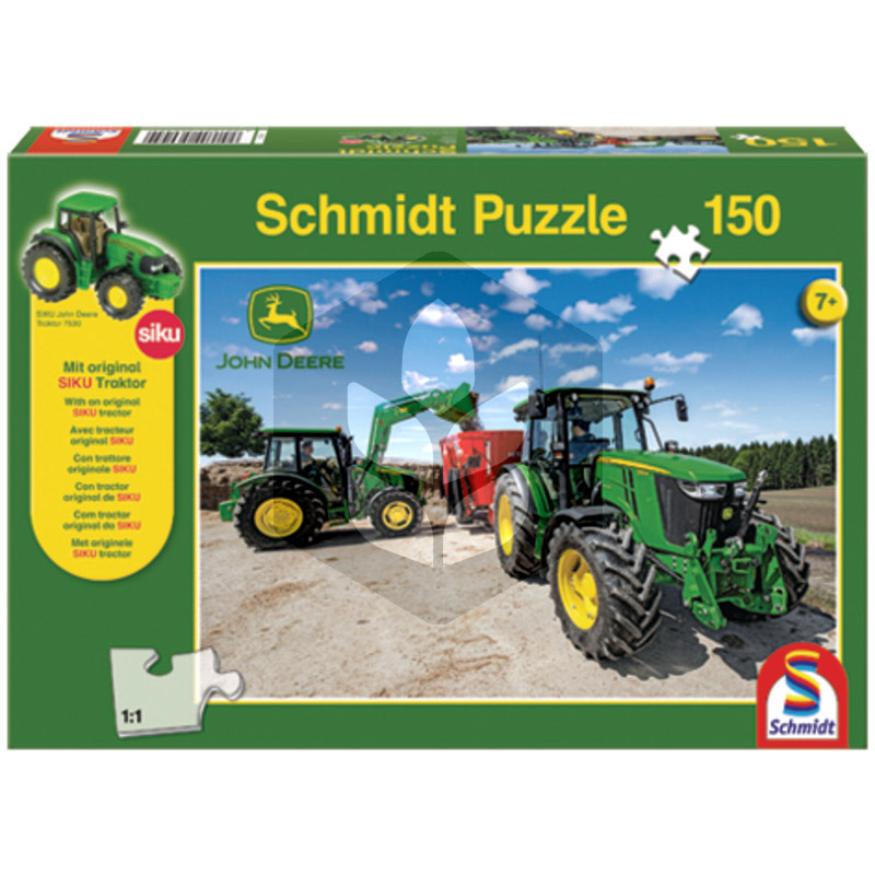 Puzzle Tractor John Deere + tractor SIKU - 150 piese, copii 7+ ani