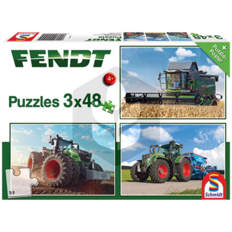 Set 3 Puzzle-uri Fendt 1050 Vario / 724 Vario / 6275L - 48 piese fiecare